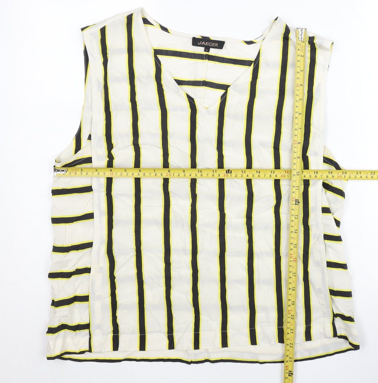 Jaeger Women’s Multicoloured Striped Viscose Blouse UK 16