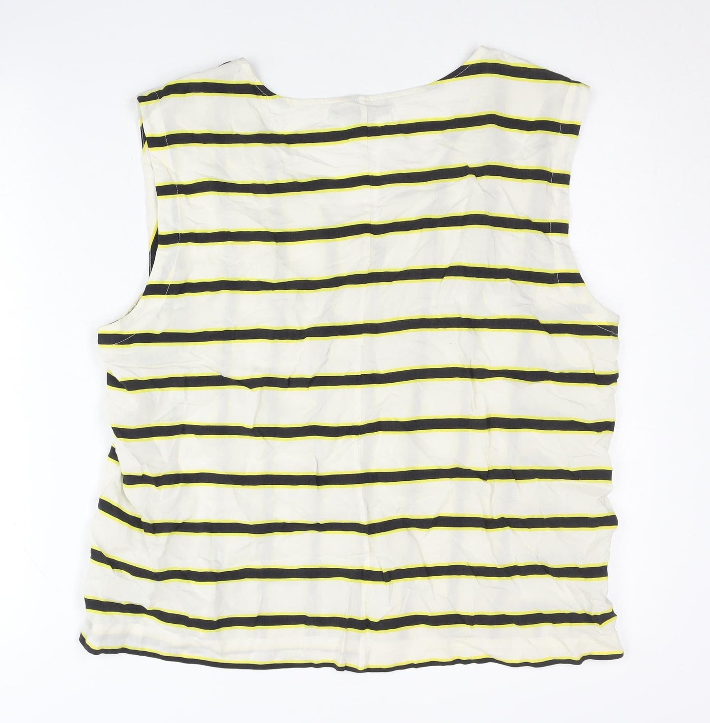 Jaeger Women’s Multicoloured Striped Viscose Blouse UK 16