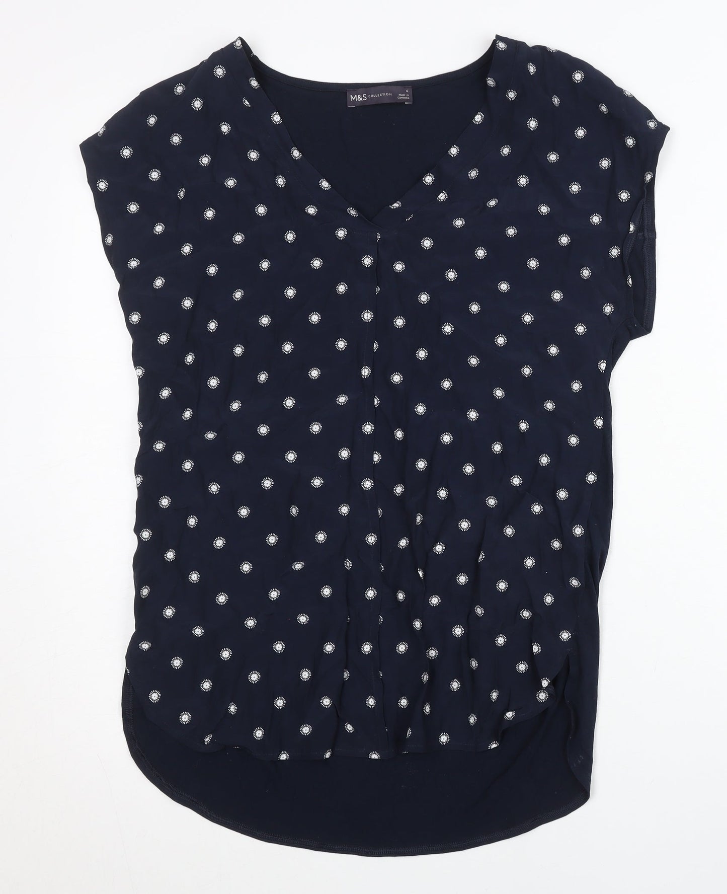 Marks and Spencer Women’s Blue Polka Dot Blouse Size 6 Viscose Tunic