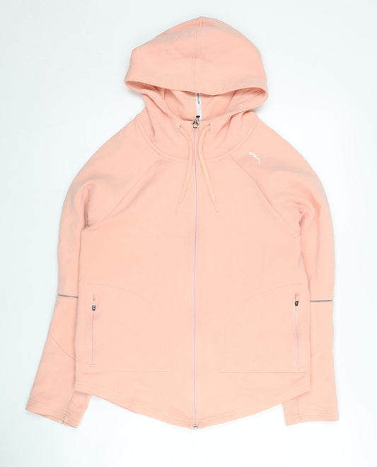 Puma Women’s Pink Full Zip Hoodie Size S Cotton Blend Casual