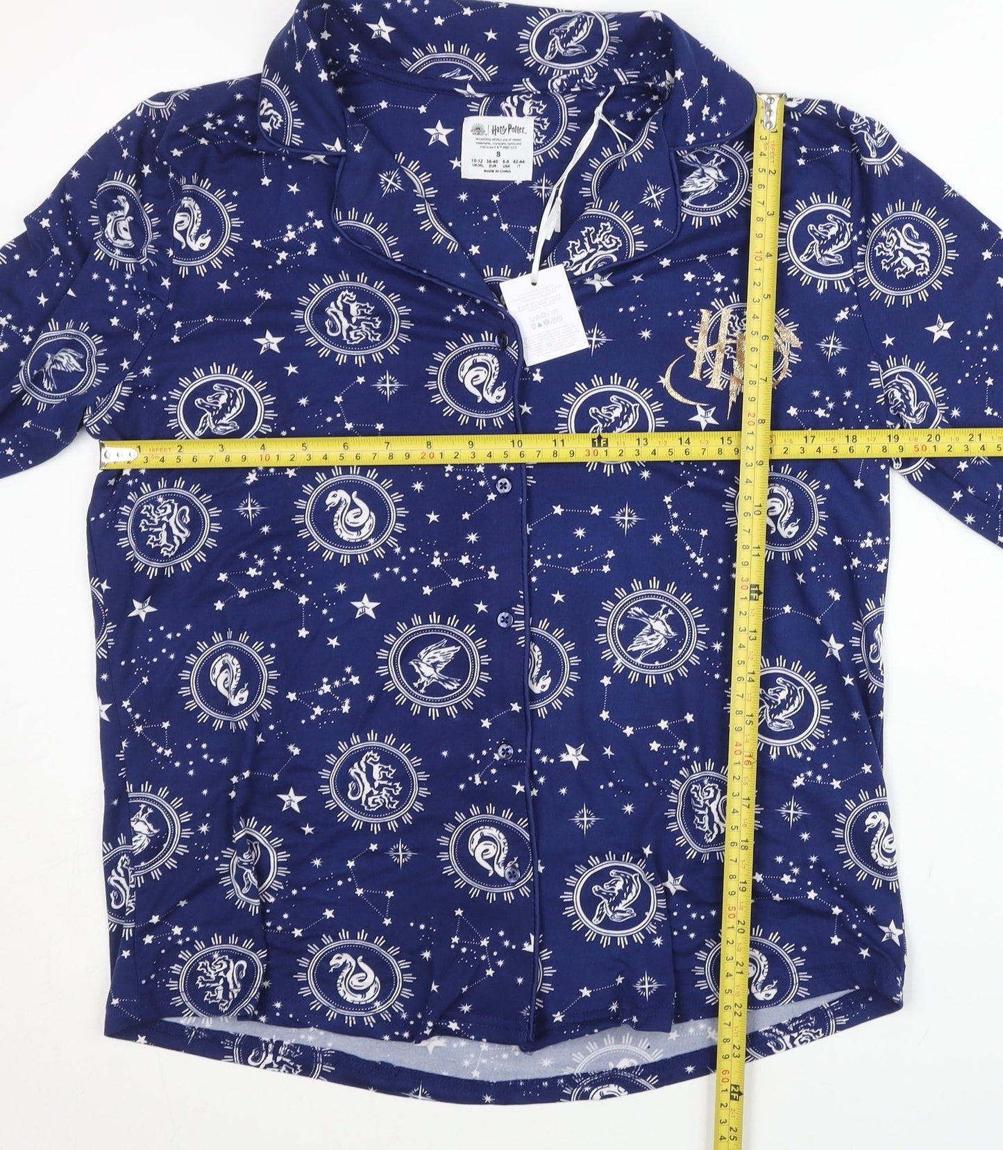 Harry Potter Womens Blue Long Sleeve Pyjama Top Shirt Style S 10-12
