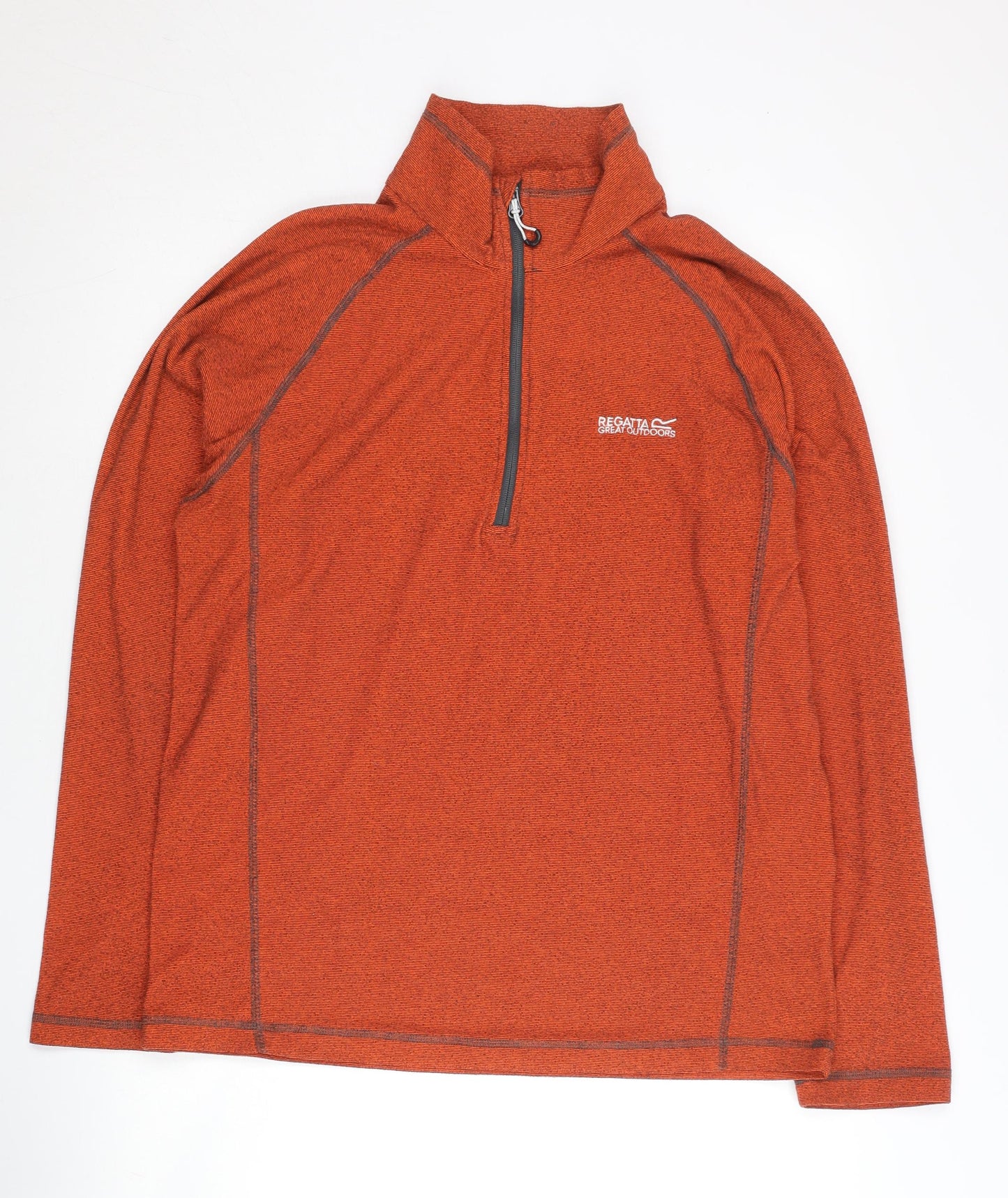 Regatta Mens Orange 1/4 Zip Sweatshirt Size L Outdoor Hiking Top