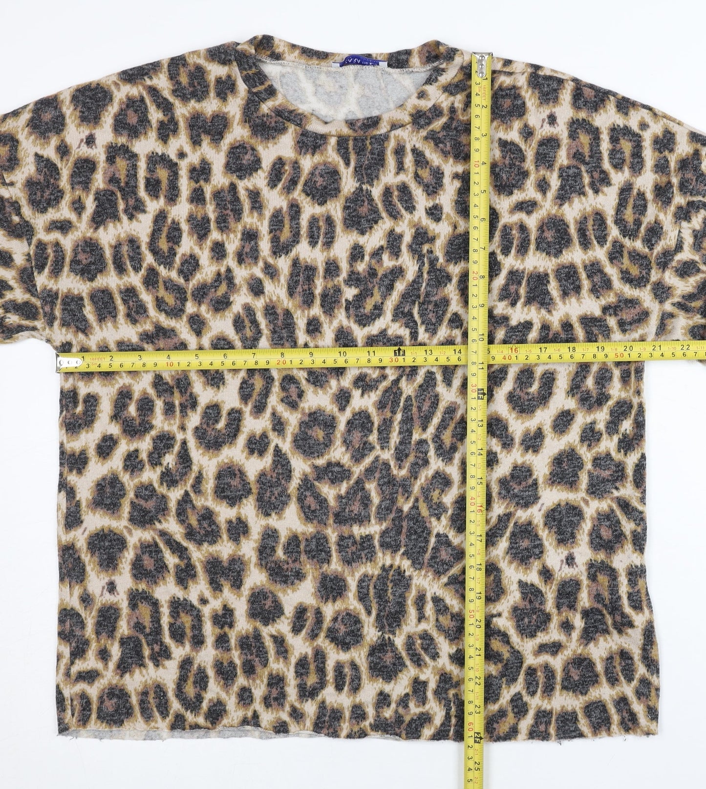 ZARA Women’s Brown Leopard Print Pullover Jumper Size 12