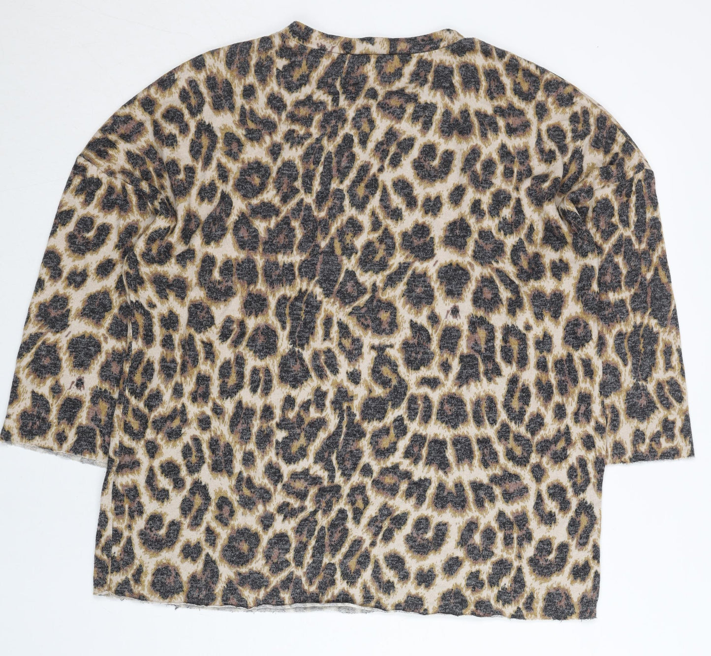 ZARA Women’s Brown Leopard Print Pullover Jumper Size 12