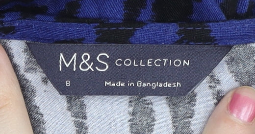 Marks and Spencer Womens Blue Animal Print Shift Dress Size 8