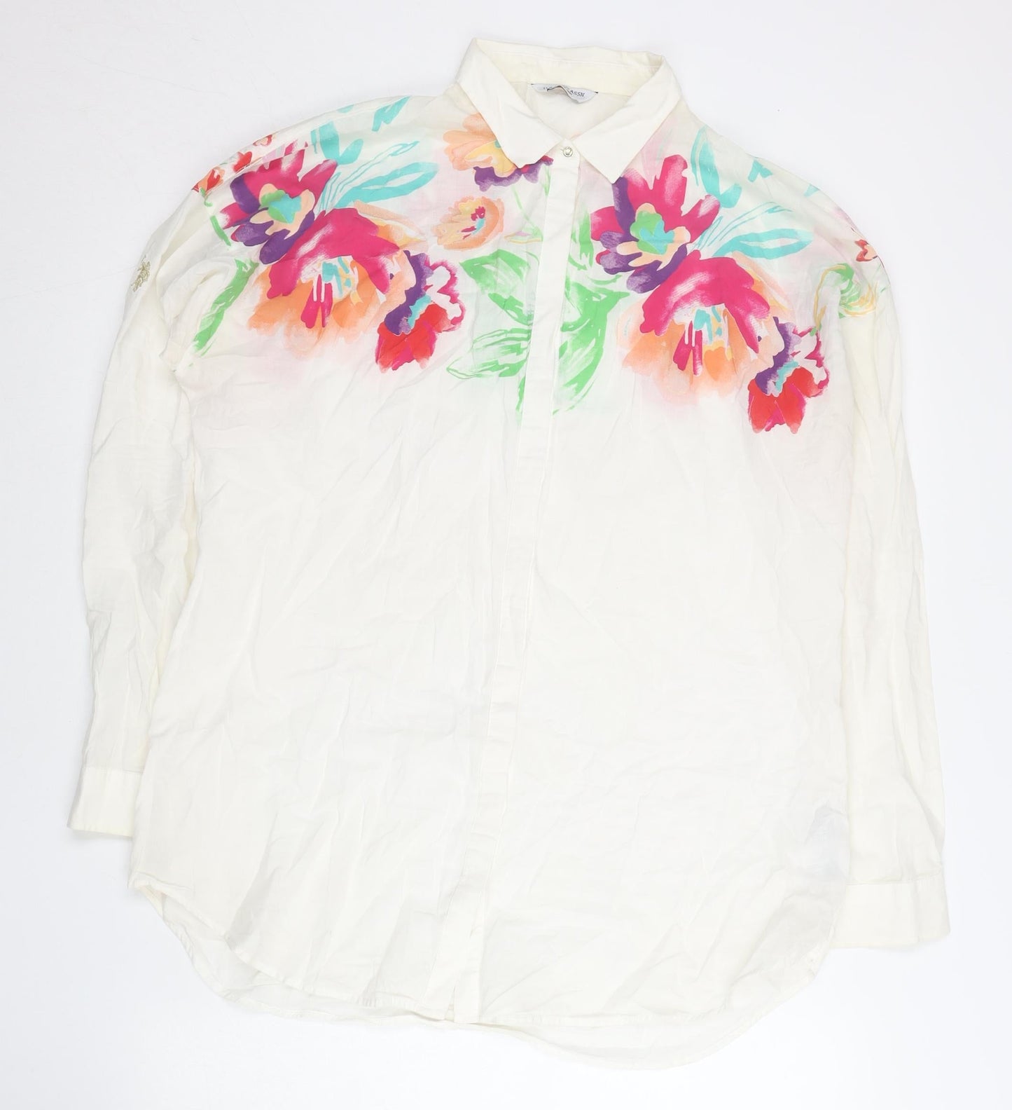 Womens UK Size 12 U.S. Polo Assn. White 100% Cotton Button-Up