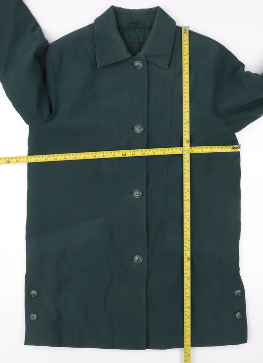 Nuage Womens Green Size 10 Mid-Length Overcoat Polyester Nylon