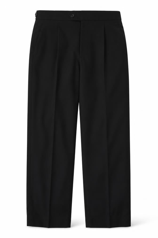 James Barry Unisex Adults Black Wool Blend Formal Dress Trousers Size 36R