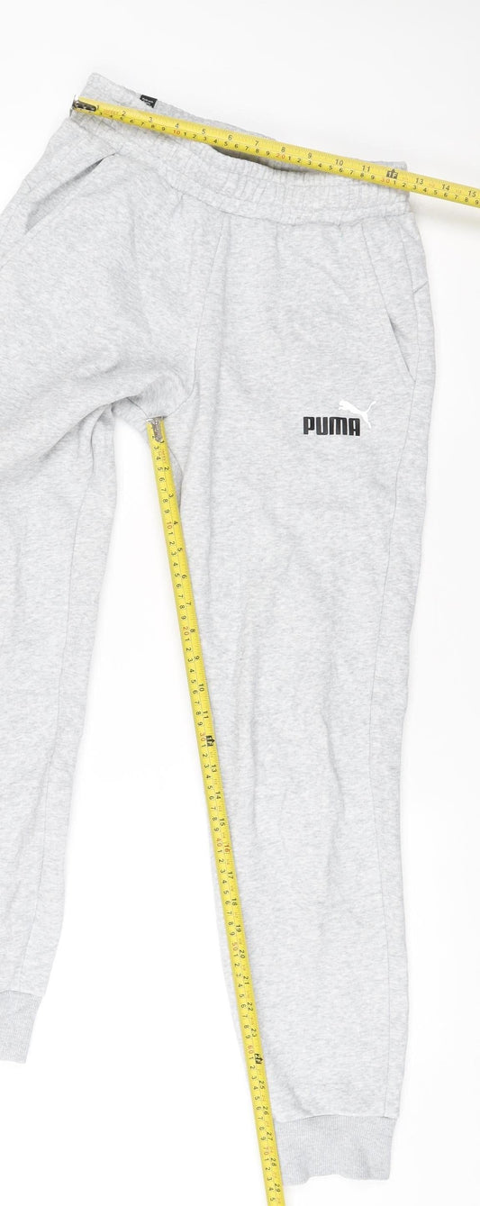 Puma Men’s Grey Jogger Sweatpants Small Cotton Blend Sportswear