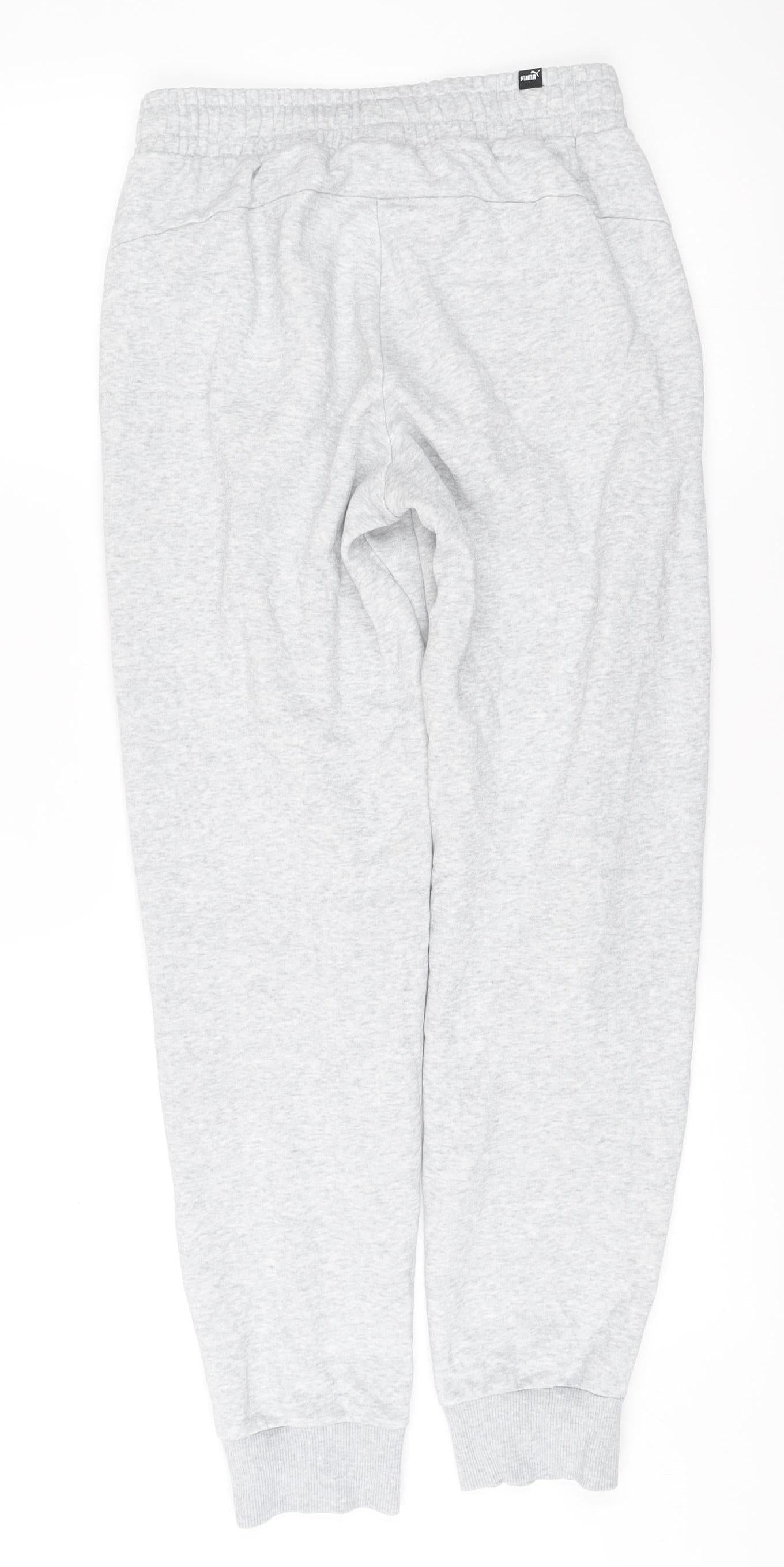Puma Men’s Grey Jogger Sweatpants Small Cotton Blend Sportswear