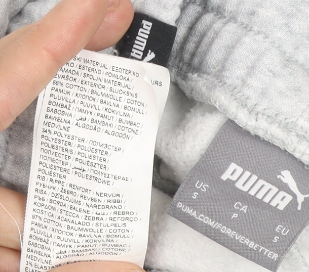 Puma Men’s Grey Jogger Sweatpants Small Cotton Blend Sportswear