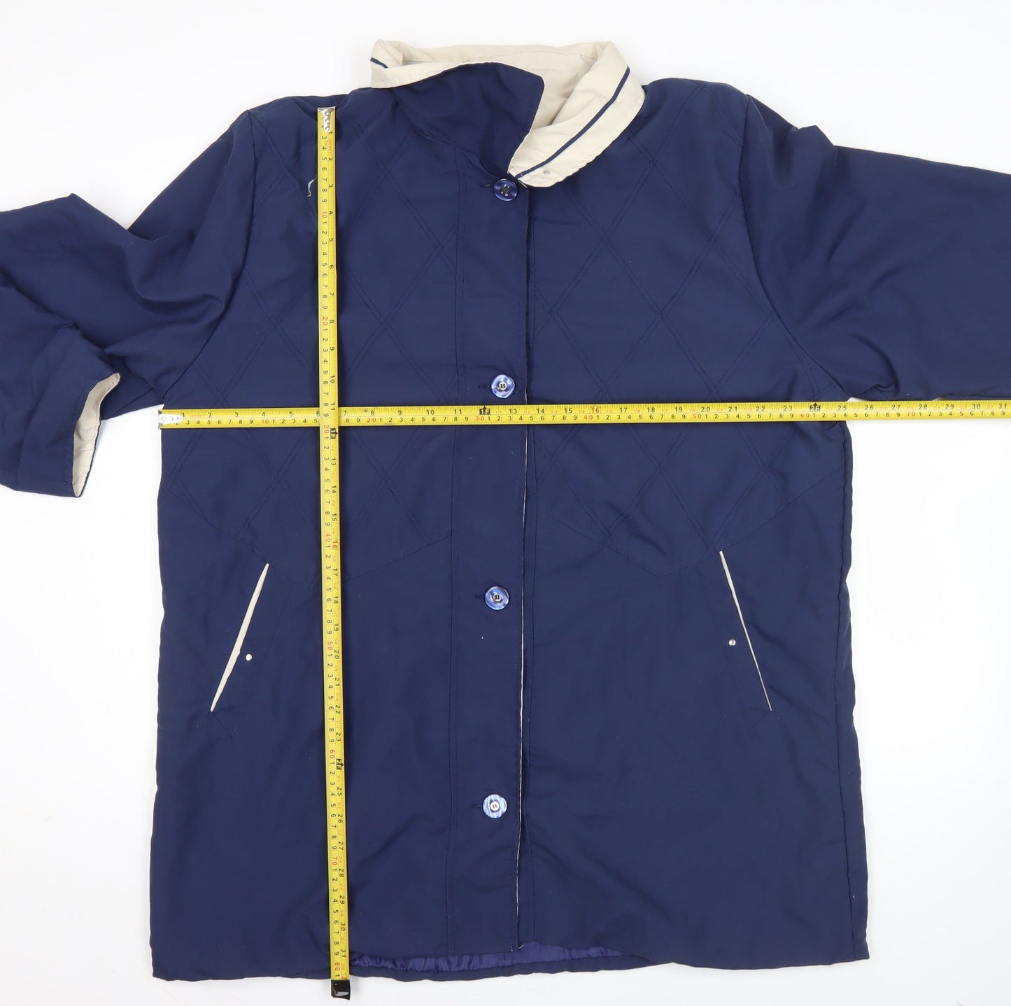 Gabriella Vicenza Womens Plus Size 20 Blue Quilted Mid-Length Coat