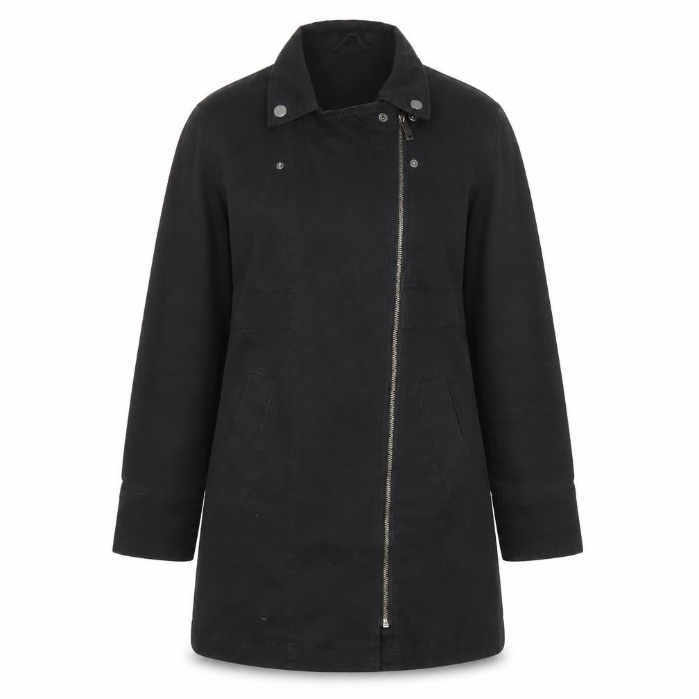 Ellos Womens Black Mid-Length Cotton Blend Coat Size 12