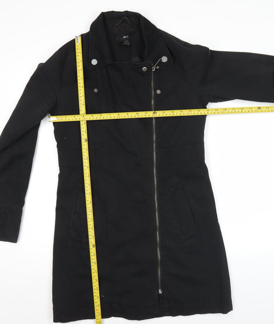 Ellos Womens Black Mid-Length Cotton Blend Coat Size 12