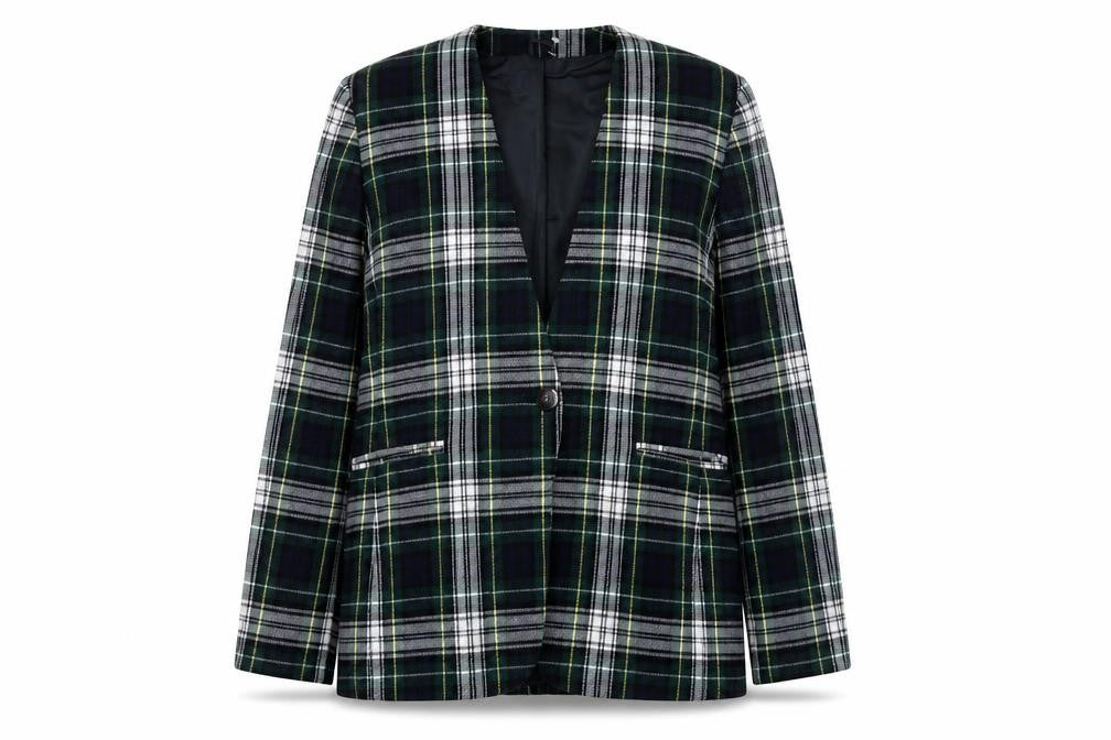 Hamells Women’s Multicoloured Check Blazer Size 14 Wool Blend