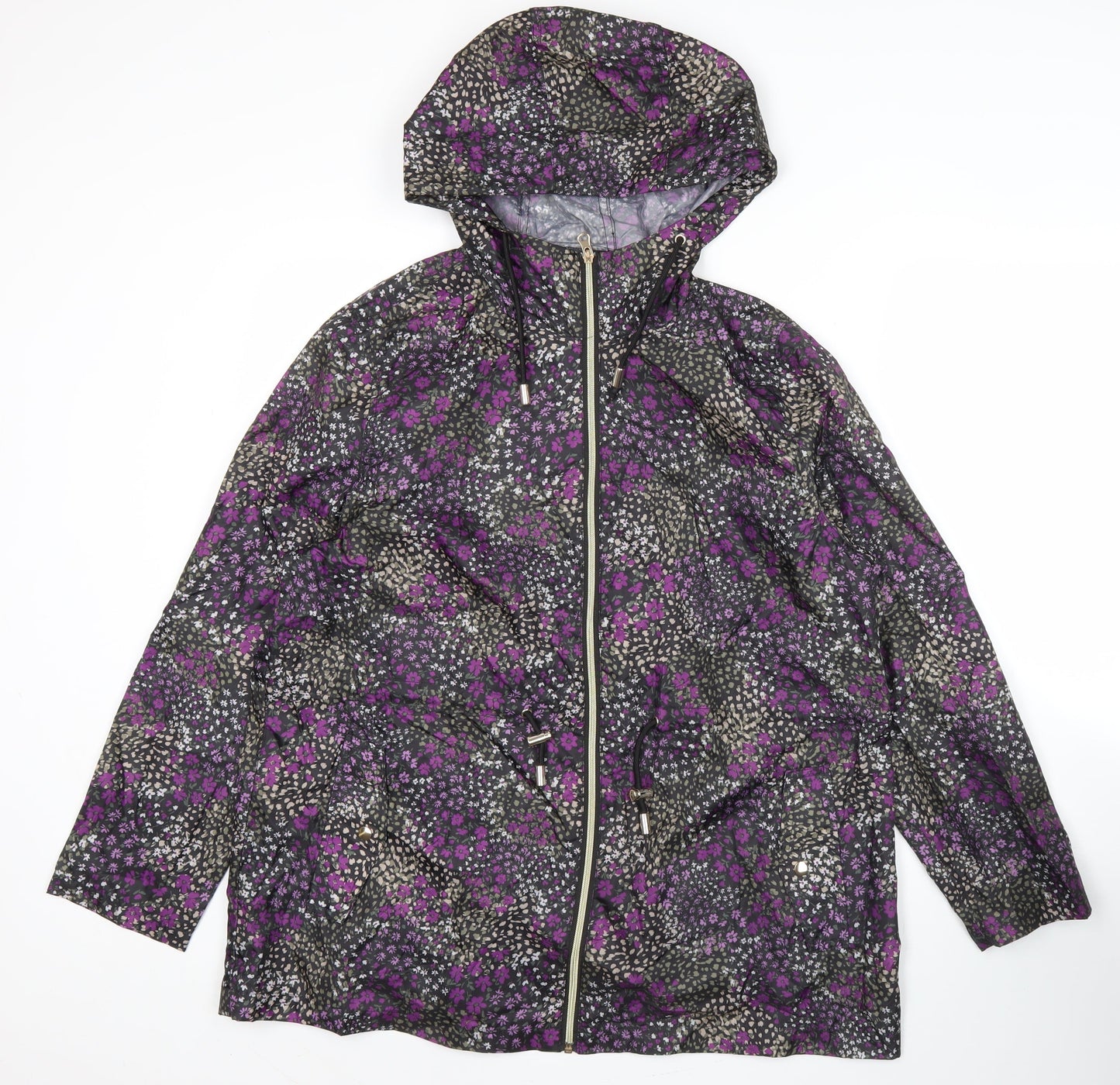 Bonmarché Women’s Multicoloured Floral Rain Coat Jacket Size 14