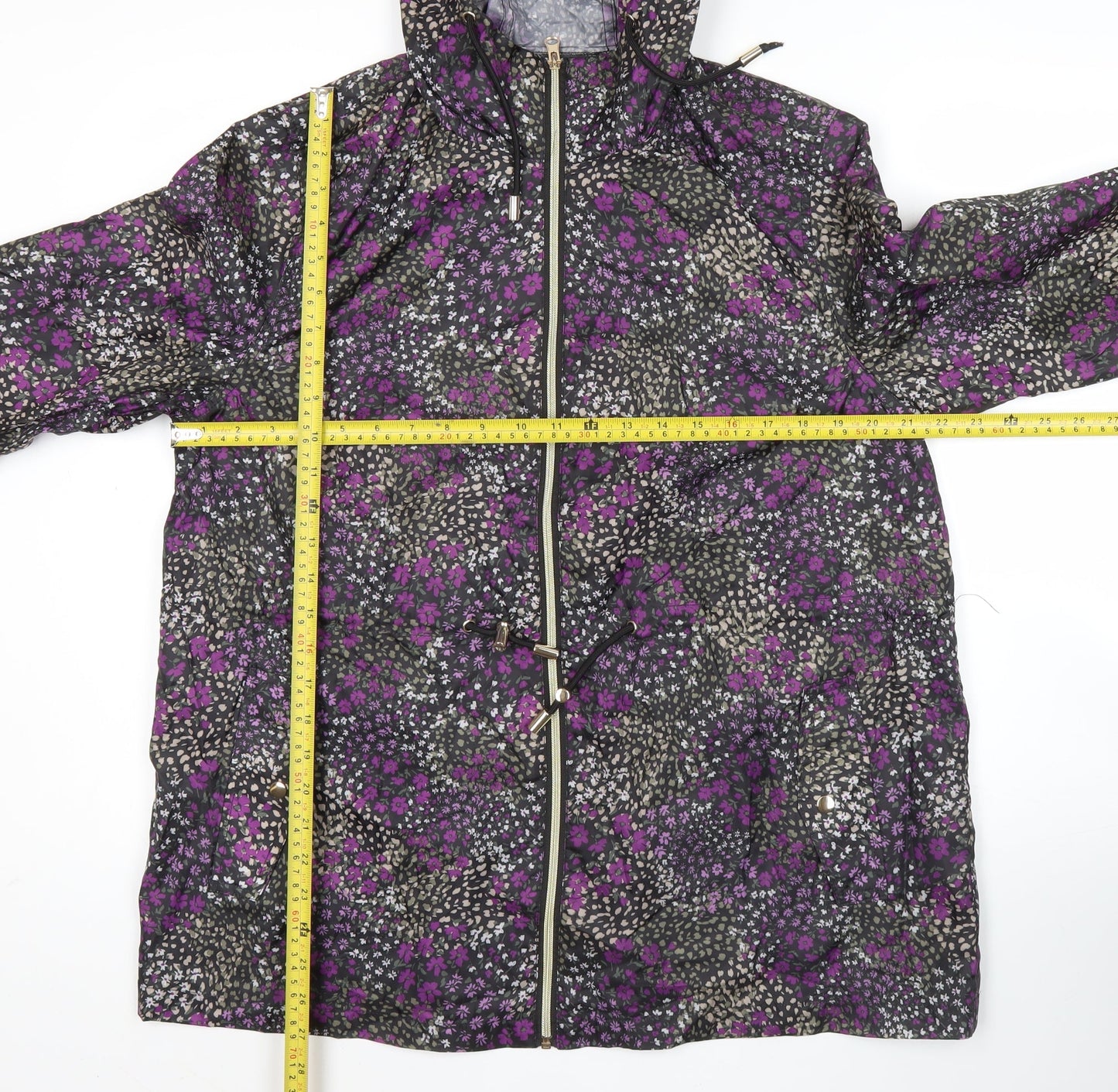 Bonmarché Women’s Multicoloured Floral Rain Coat Jacket Size 14