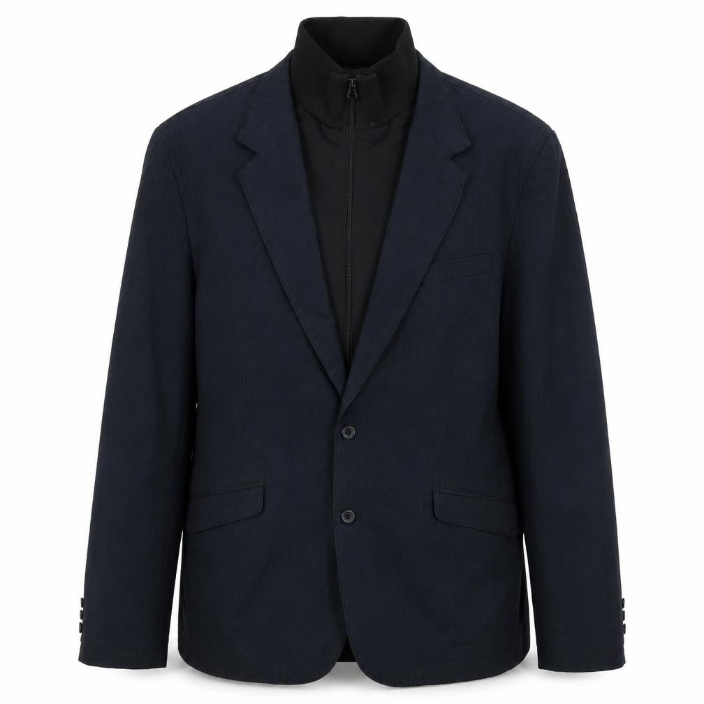 Zara Womens Man Black Wool Pinstripe XL Blazer Jacket