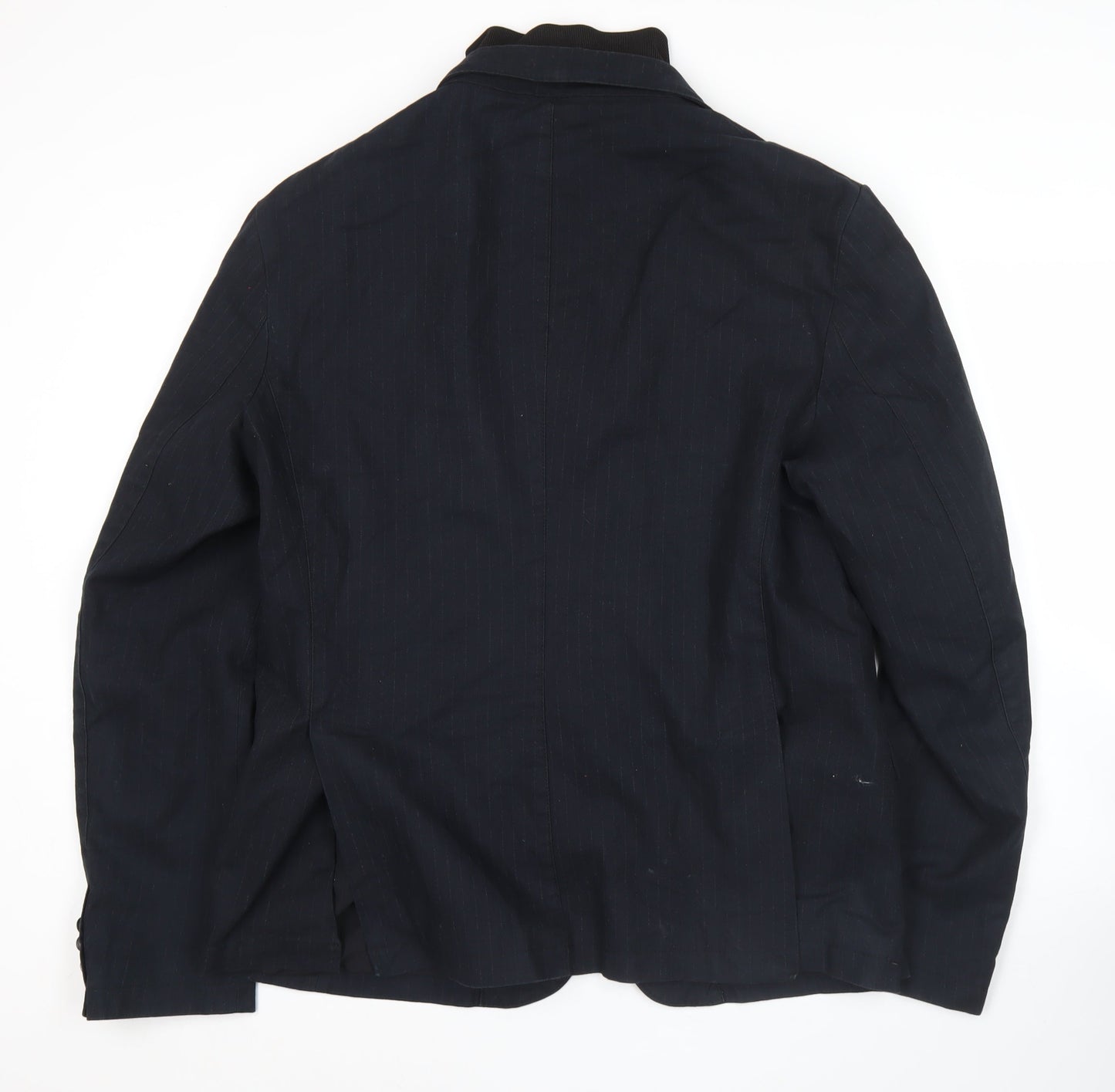 Zara Man Unisex Black Wool Pinstripe XL Blazer Jacket