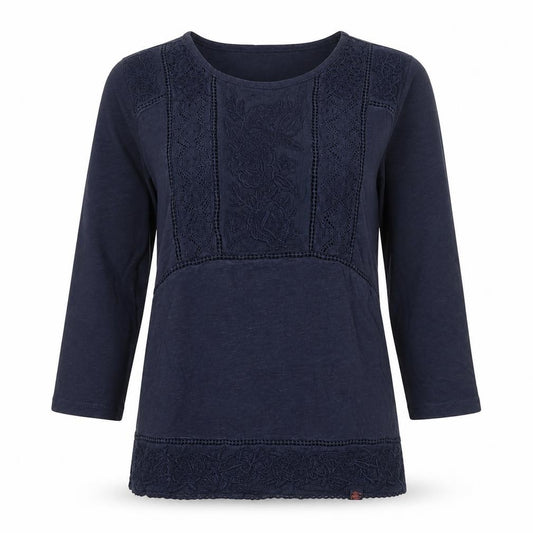 Womens UK Size M Superdry Blue Cotton Blouse