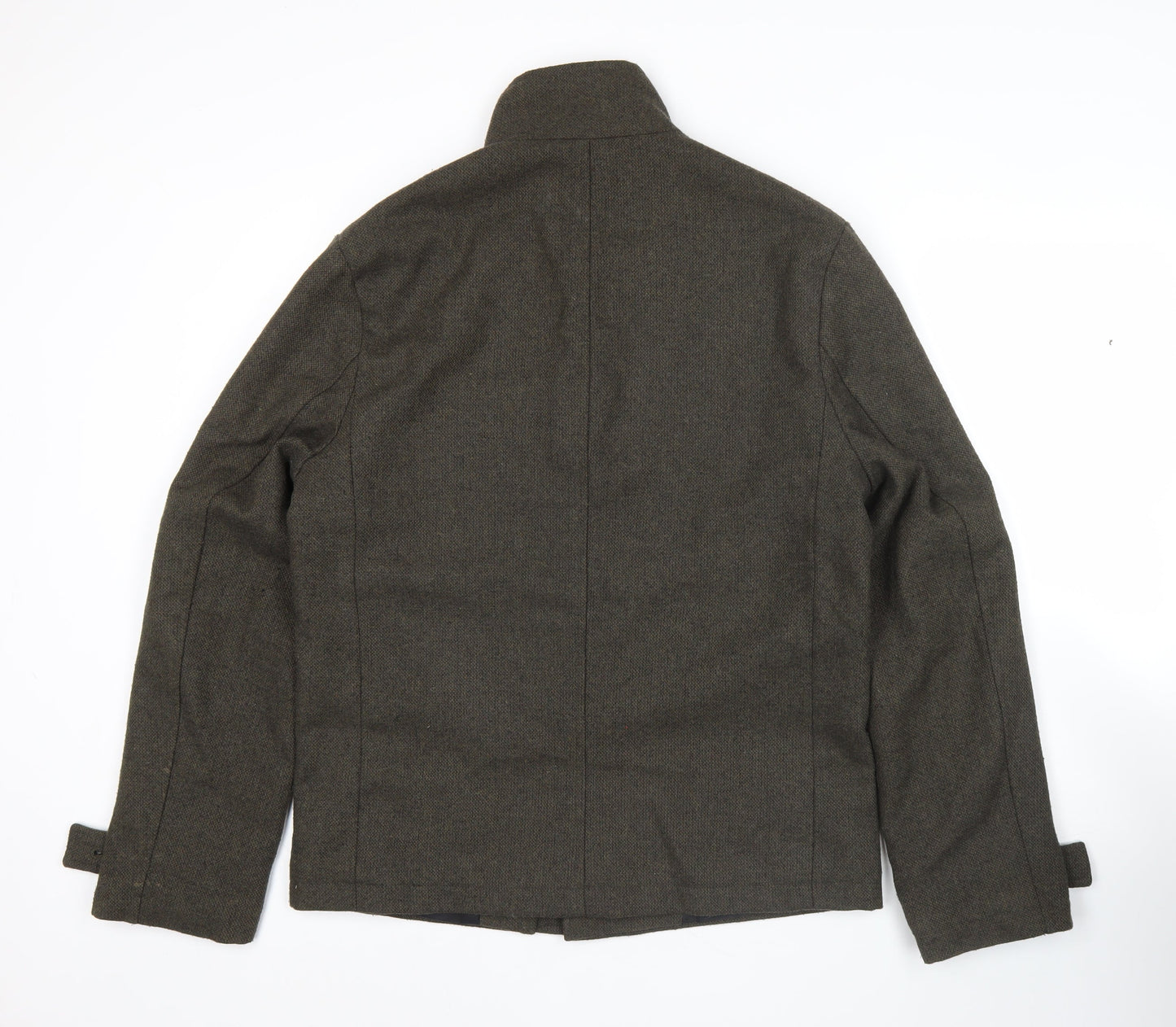George Men's Brown Military Jacket Small 36-38" Regular Fit Wool Blend