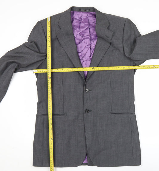 Charles Tyrwhitt Men’s Grey 38L Wool Blazer Jacket Classic Fit