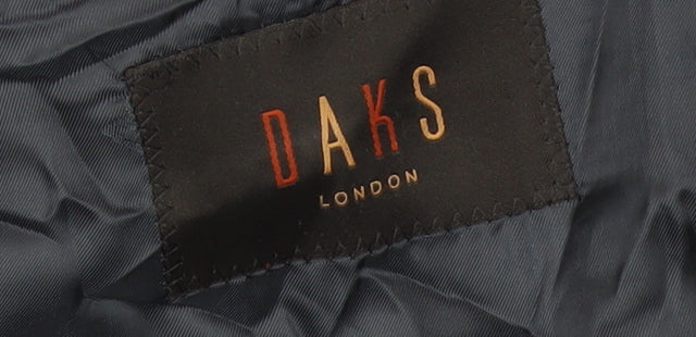 Daks Mens Blue Wool Suit Jacket 48R Classic Two Button Notch Lapel
