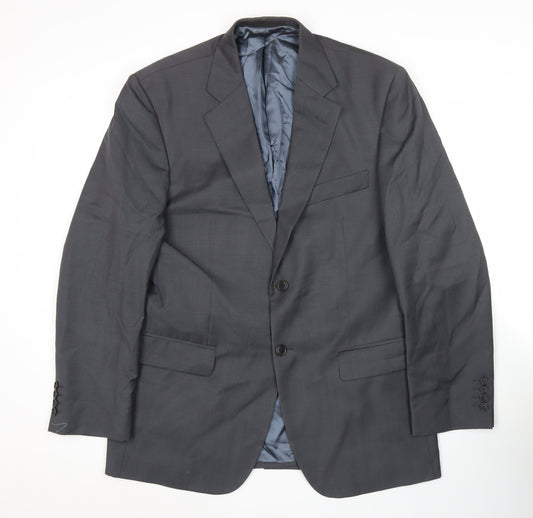Marks and Spencer Men’s Grey Wool Blazer Jacket 40” Chest Regular Fit