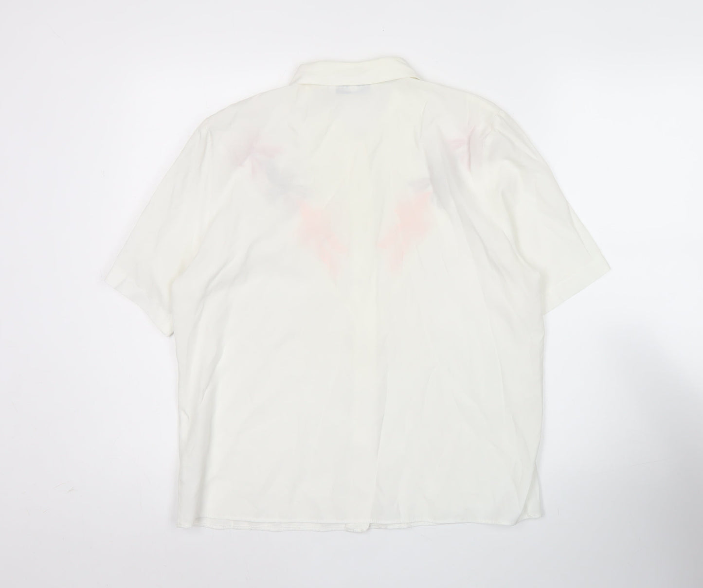 Hamells Womens Ivory Embroidered Button-Up Shirt Size 12