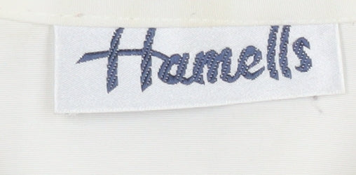 Hamells Womens Ivory Embroidered Button-Up Shirt Size 12