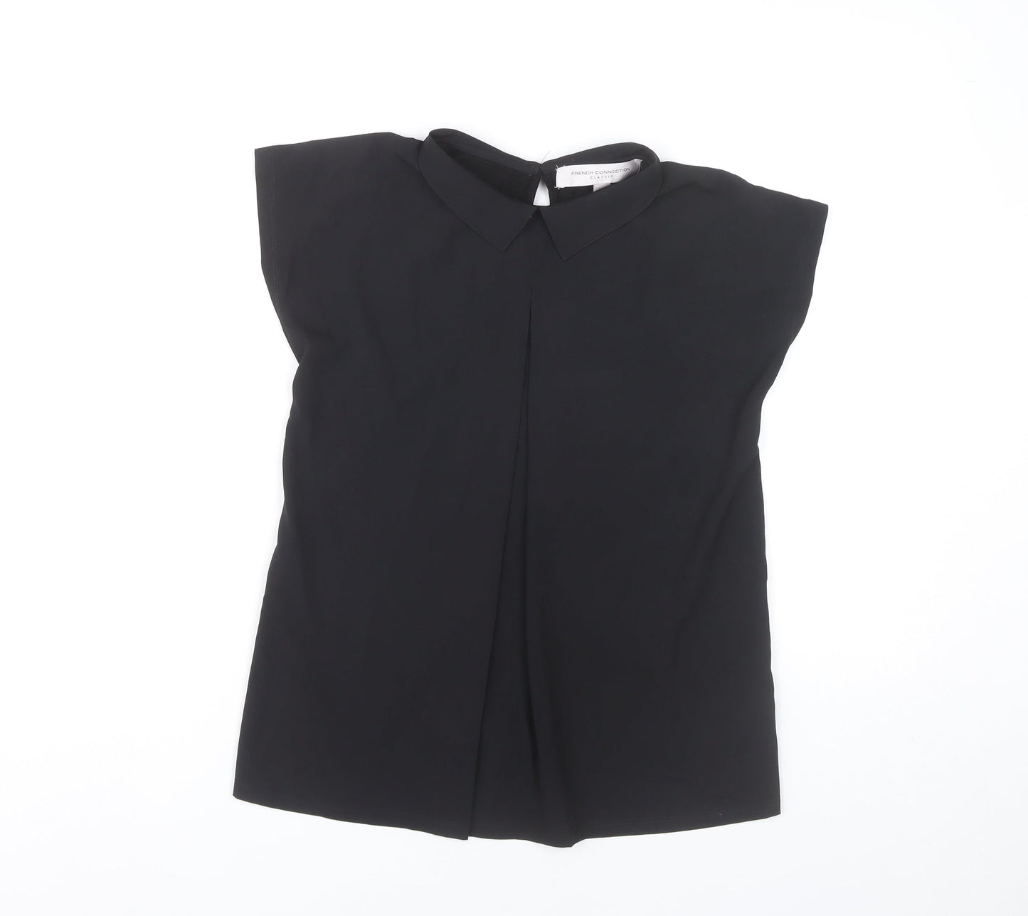 French Connection Womens Black XS Collared Sleeveless Blouse