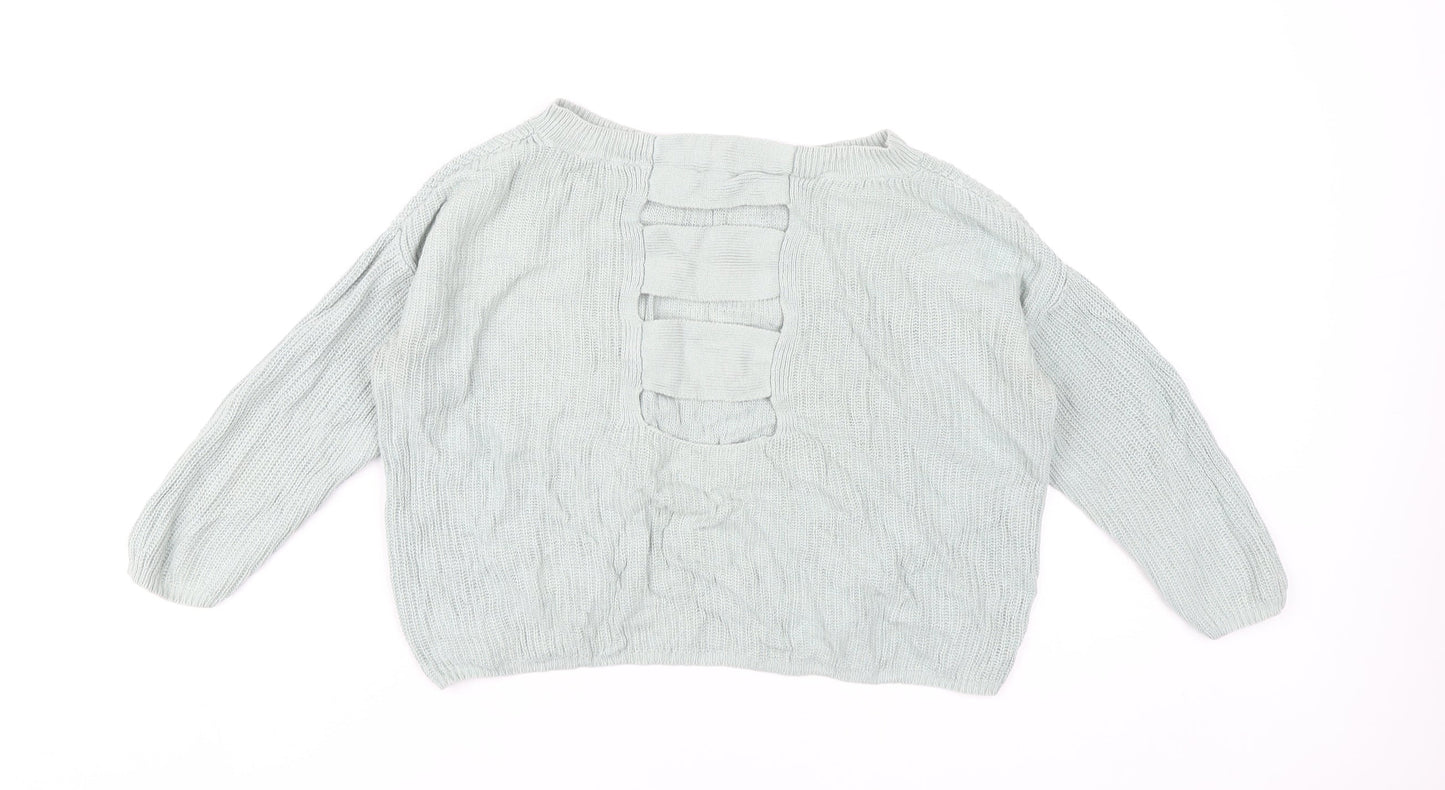 Express Women’s Grey Knit Pullover Jumper Size S Long Sleeve