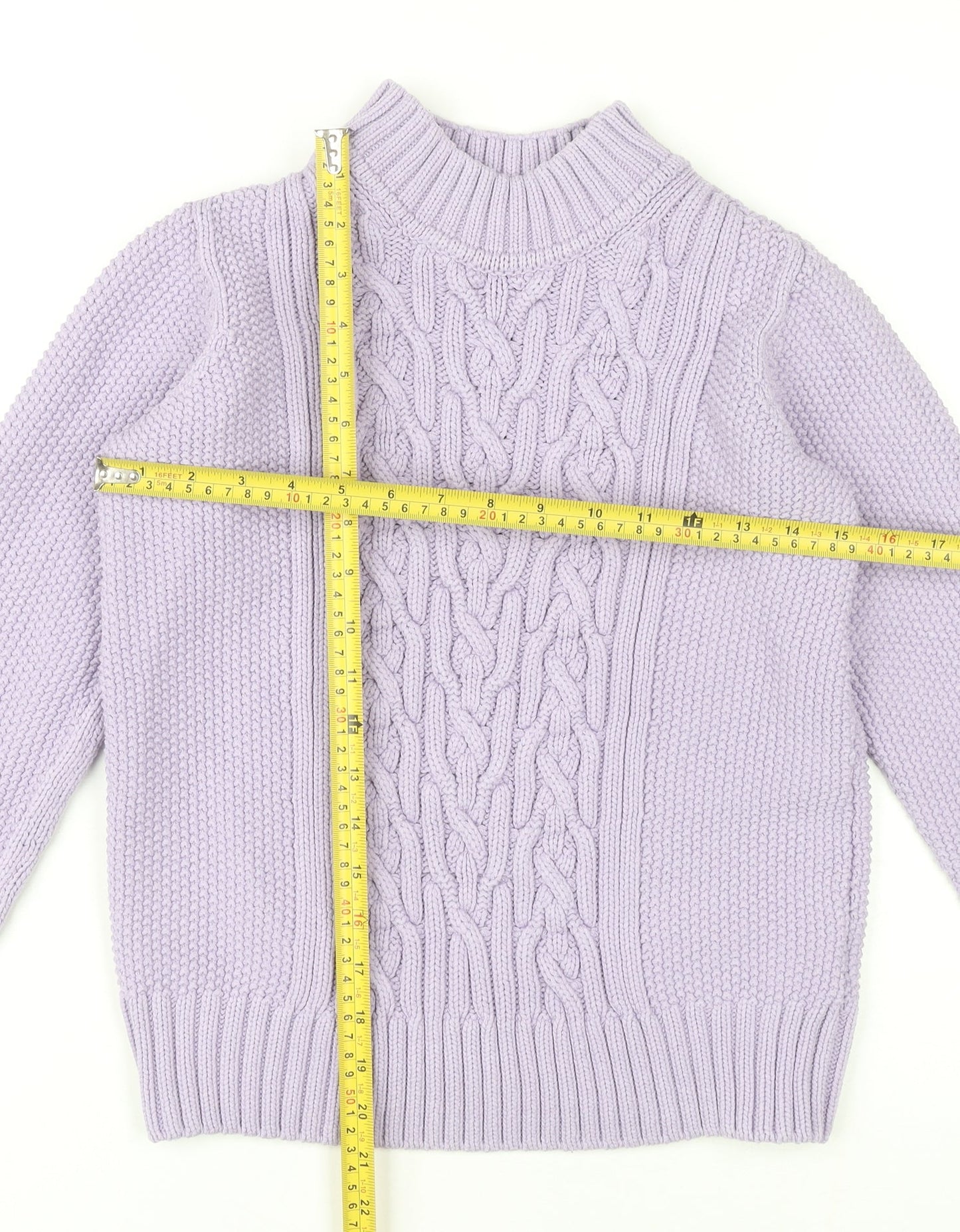 Marks and Spencer Women’s Purple Cable-Knit Jumper Size 6