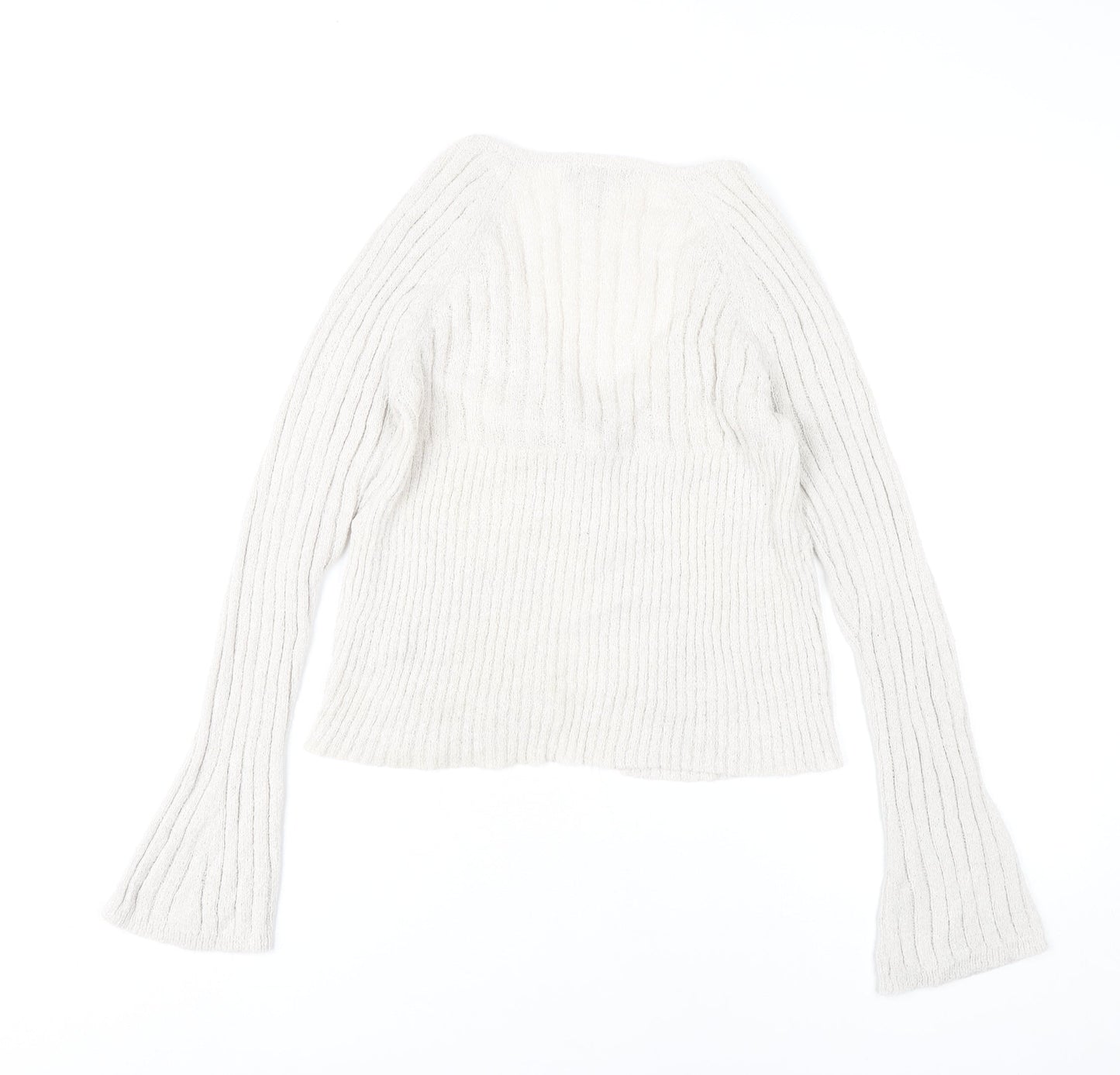 ASOS Women’s Ivory Rib Knit Tie Front Cardigan UK 14