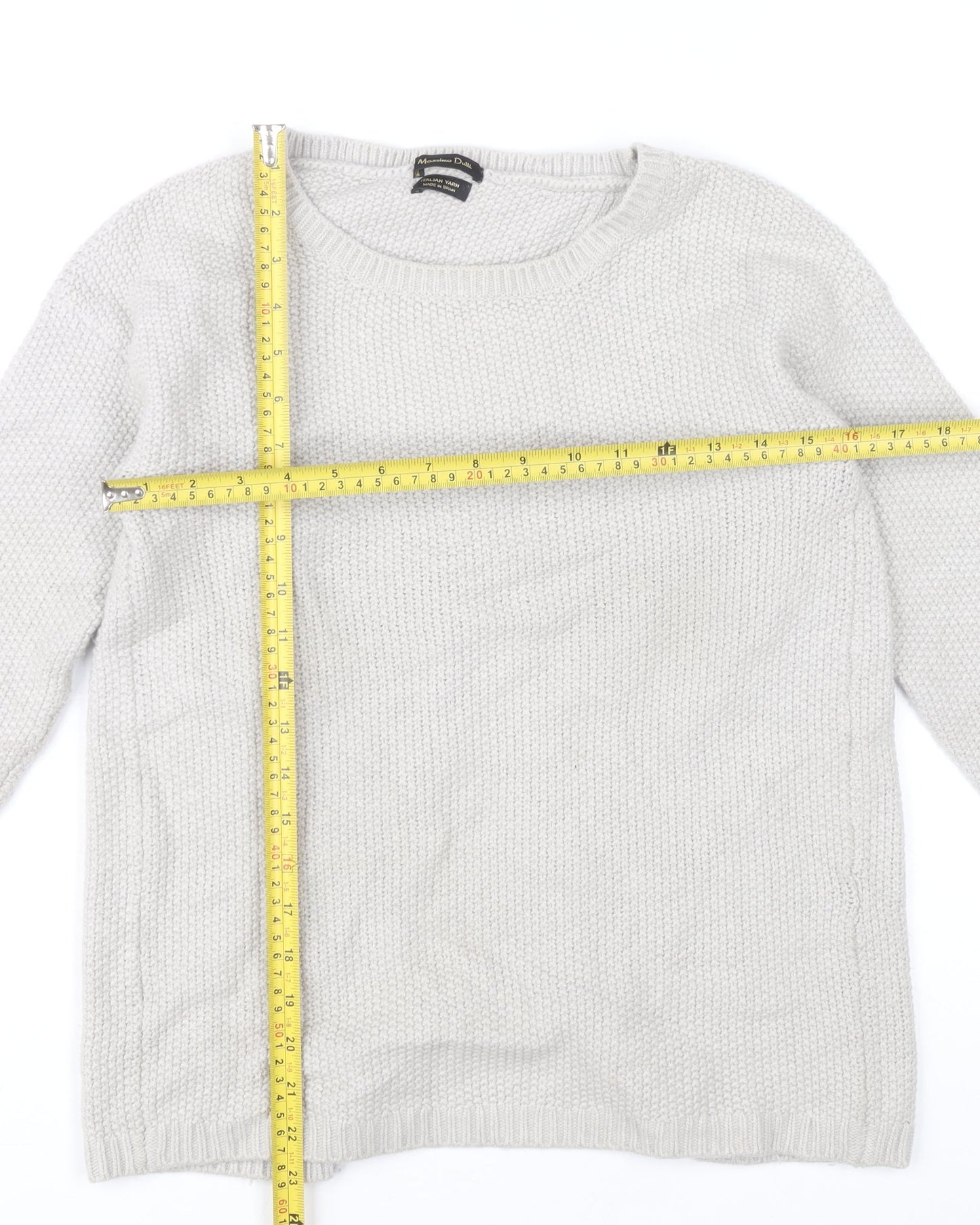 Massimo Dutti Womens Grey Cardigan Jumper Size 12 Long Sleeve Knit