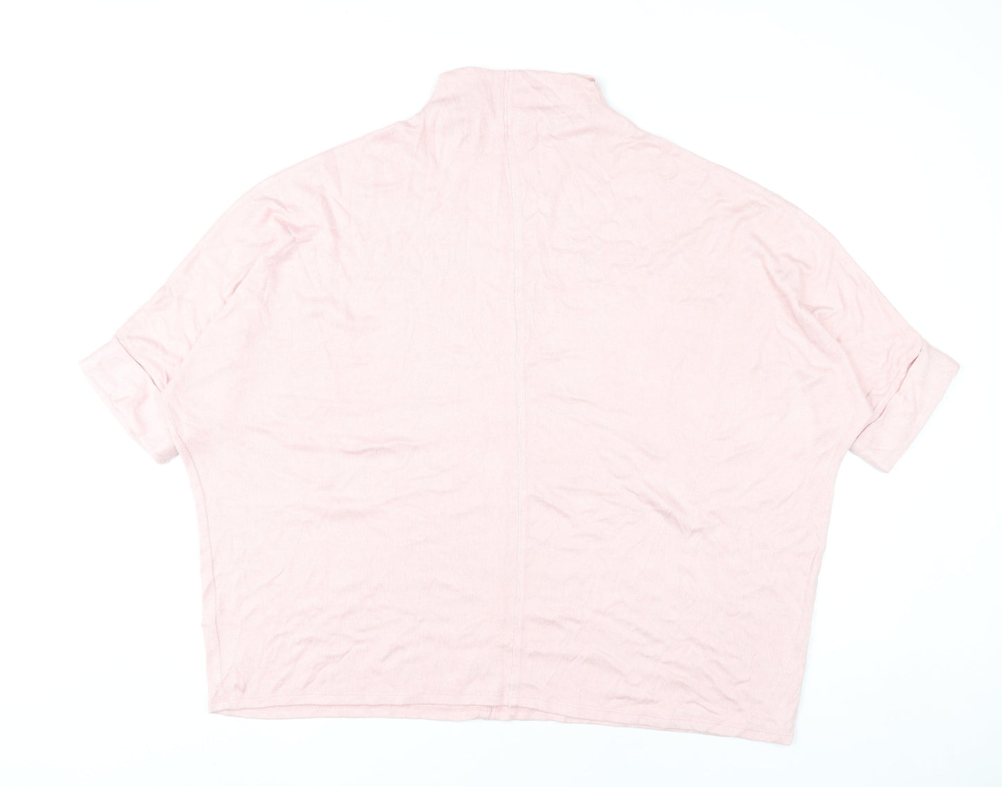 Apricot Womens Pink High Neck Relaxed Pullover Jumper Size 16