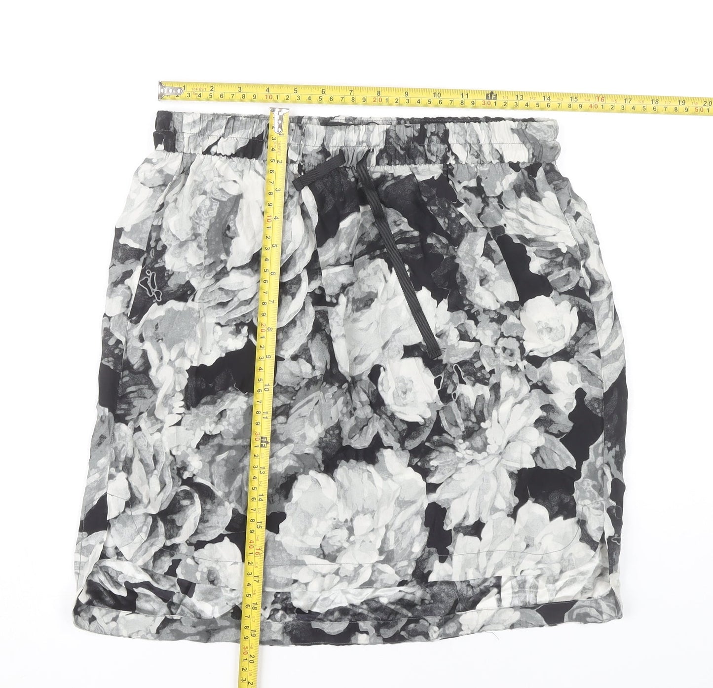 Zara Woman Silk Floral Skirt Women M Multicolour Short Pencil