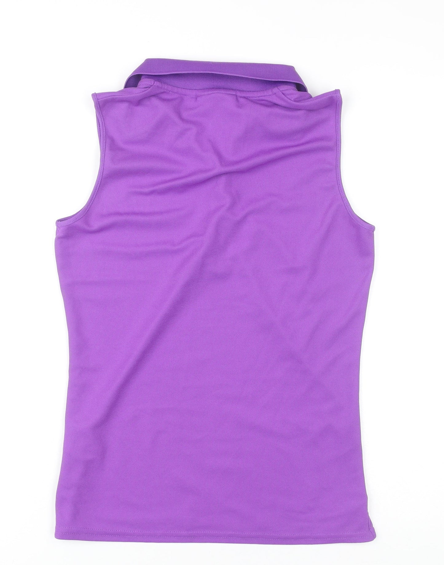 Glenmuir Womens Purple Sleeveless Polo Shirt Size S Polyester