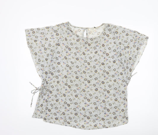 Fat Face Womens Ivory Floral Tunic Blouse Size 12 Viscose