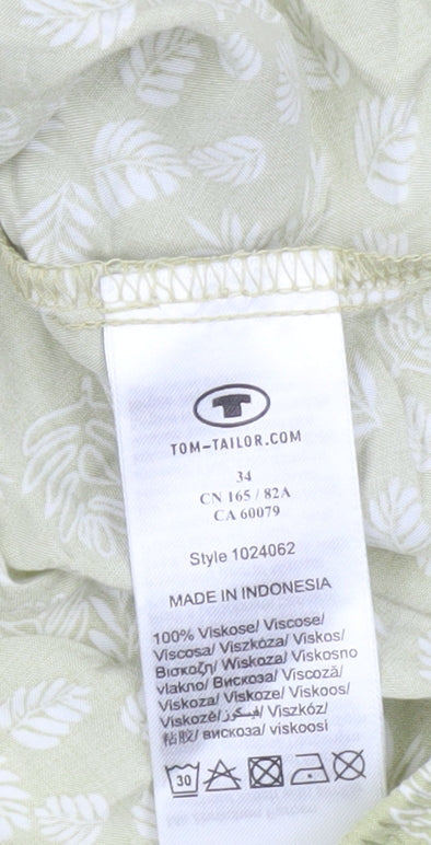 Tom Tailor Women’s Green Floral Viscose Tunic Blouse Size 6