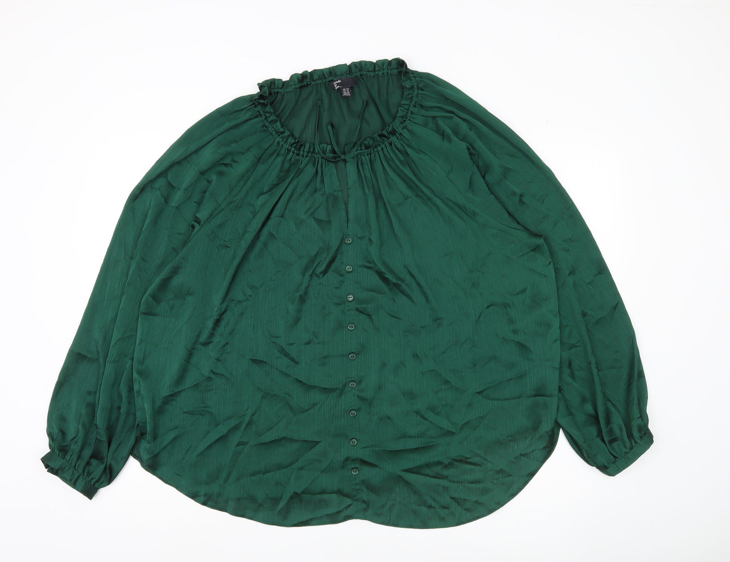 Friends Like These Women’s Green Size 20 Blouse Long Sleeve Button Front
