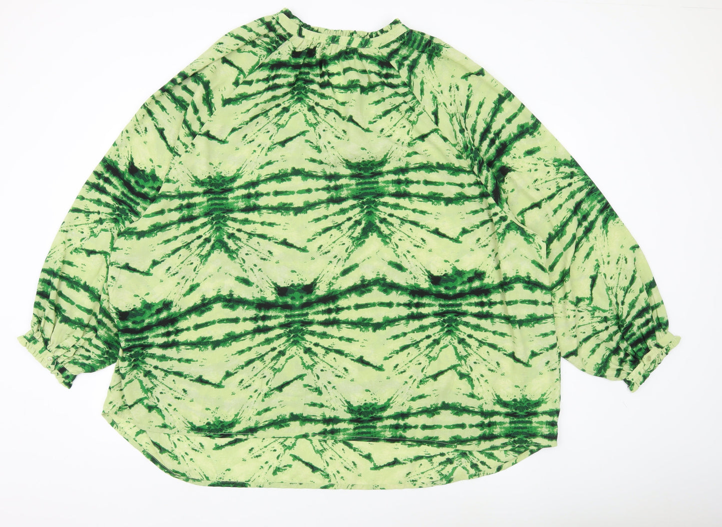 JD Williams Women’s Green Tie Dye Tunic Blouse Size 32 Long Sleeve