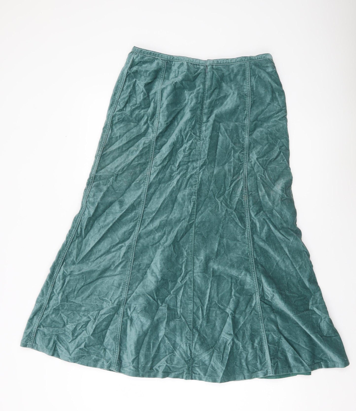 Boden Women’s Green Cotton Velvet A-Line Midi Skirt Size 10