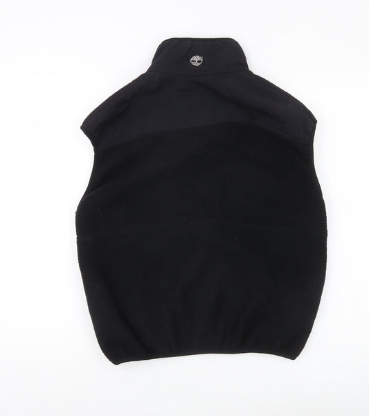 Timberland Unisex Black Fleece Waistcoat Gilet S Outdoor Zip Pockets