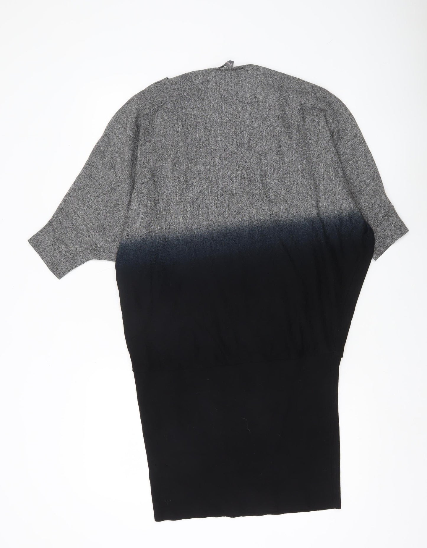 Phase Eight Women’s Grey Black Tunic Jumper Dress Size 12 Knit 3/4 Sleeve