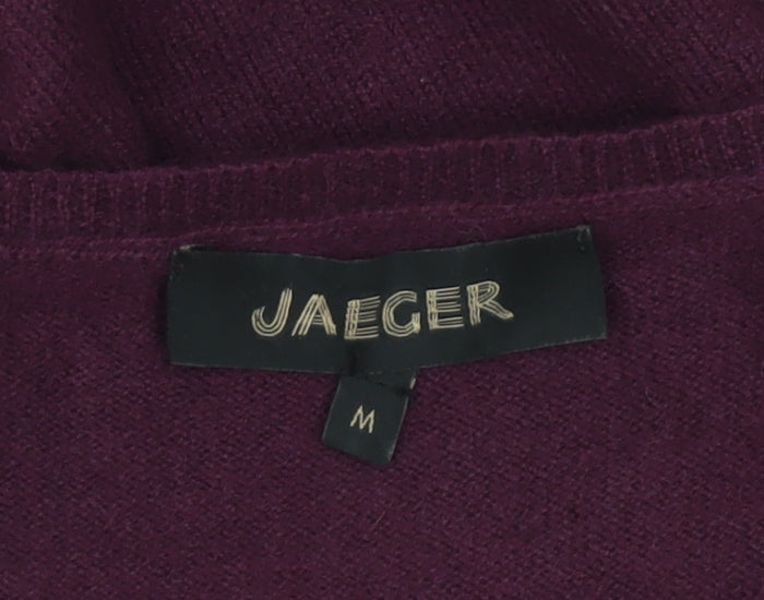 Jaeger Women’s Purple Cashmere Jumper Size M Long Sleeve Crew Neck