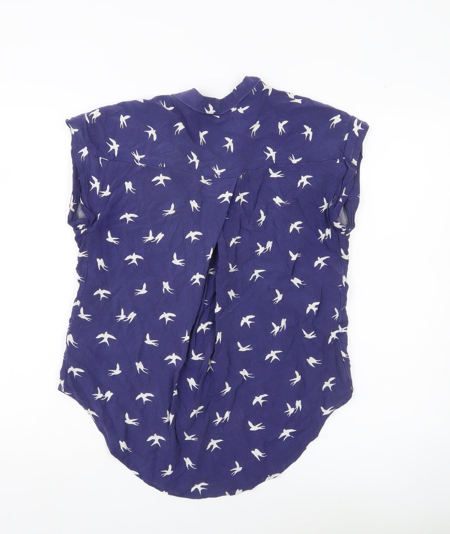Jachs Girlfriend Women Blue Animal Print Button-Up Blouse S