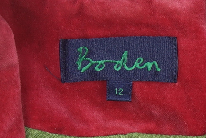 Boden Women’s Red Velvet Cotton Blazer Jacket Size 12