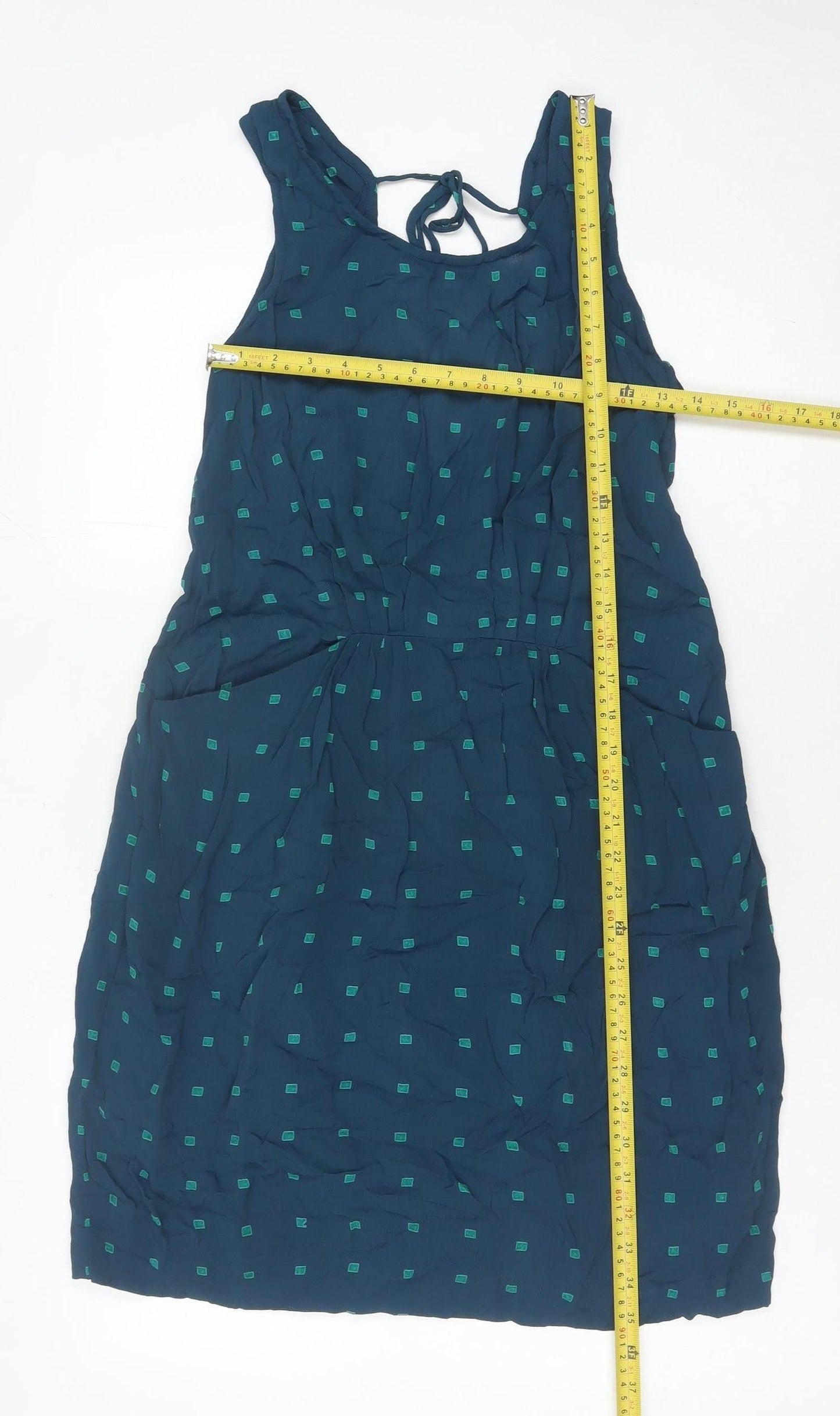 Nice Things Women Blue Viscose Shift Dress Size 10 Sleeveless