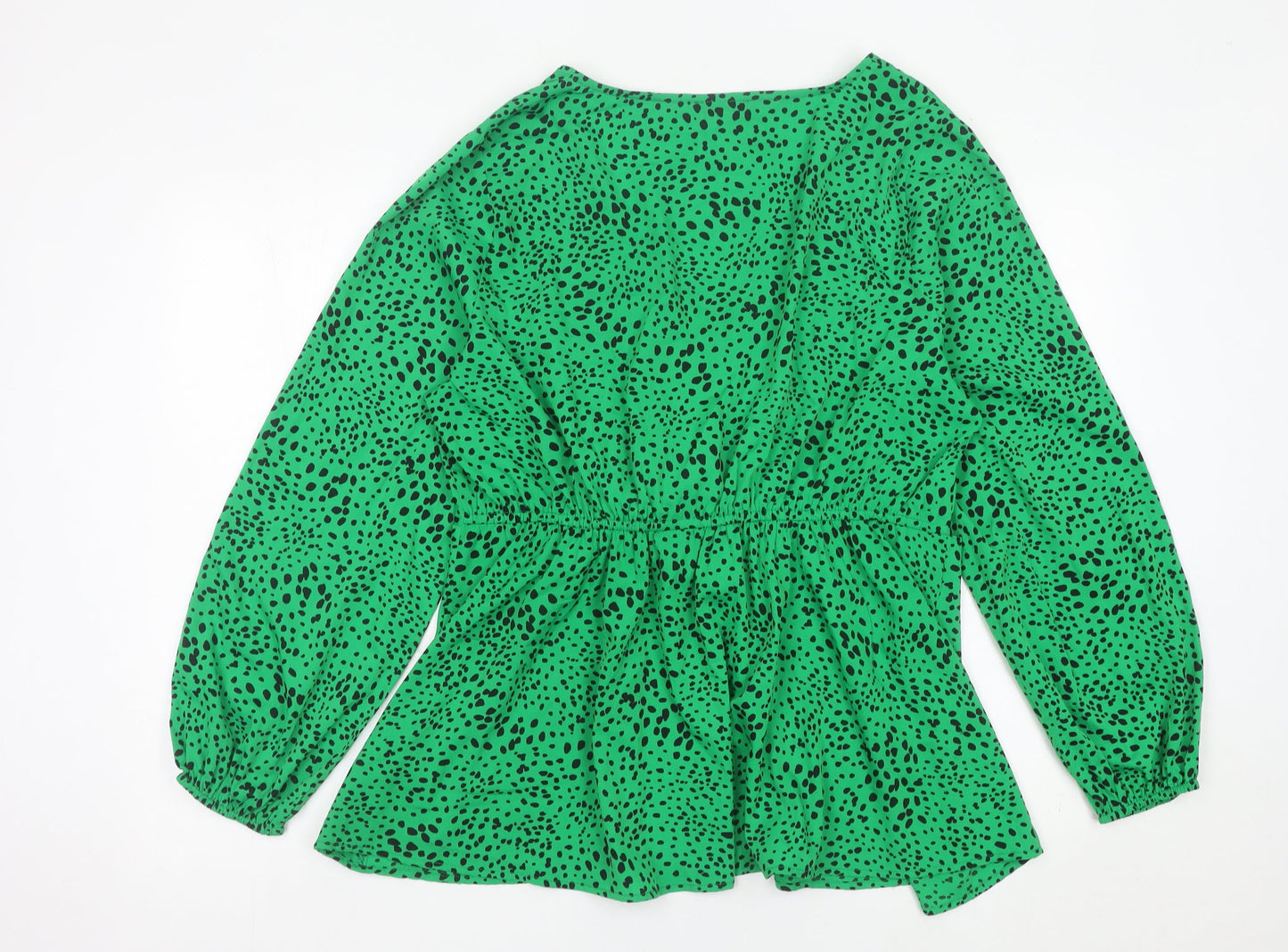 Simply Be Womens Green Animal Print Wrap Blouse Size 20